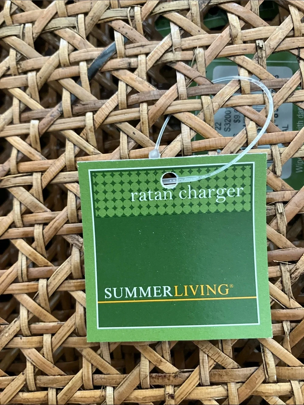 NWT SUMMER LIVING Natural Woven Rattan Charger Plates, Set of 6
